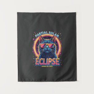 Tenture Éclipse solaire partielle 2025 Cat Kitten