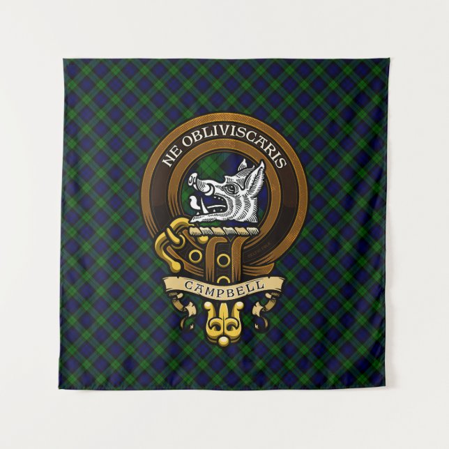 Tenture Écosse Clan Campbell Badge et Crest (Devant)