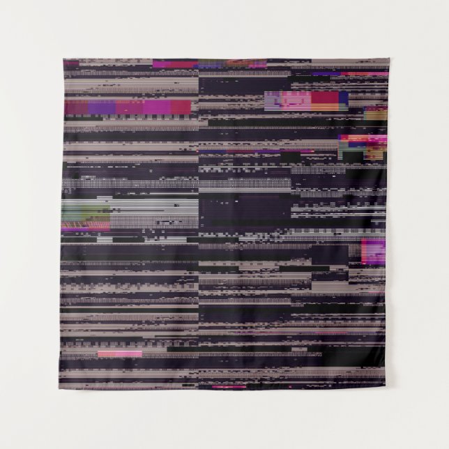 Tenture Écran TV rayé avec pixels cassés. Fu Abstrait (Devant)