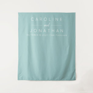 Tenture Écriture minimaliste moderne Aqua Mariage personna