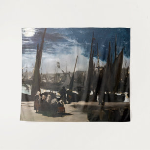 Tenture Edouard Manet - Le Port de Boulogne au clair de lu