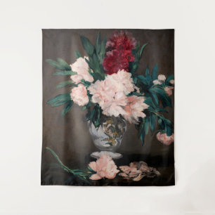 Tenture Edouard Manet - Vase de pivoines sur petit piédest