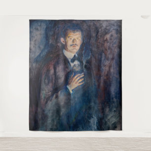 Tenture Edvard Munch - Autoportrait avec cigarette