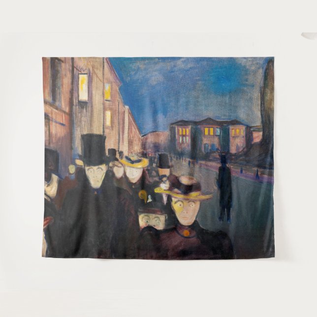 Tenture Edvard Munch - Soirée sur Karl Johan Street (Devant (Horizontal))