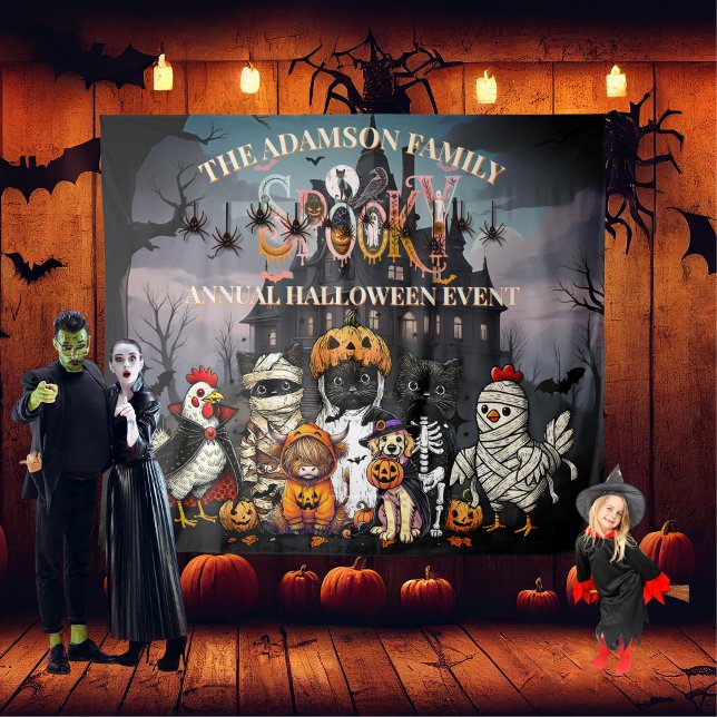 Tenture Éffrayant annuel Halloween Famille Contexte (Créateur téléchargé)