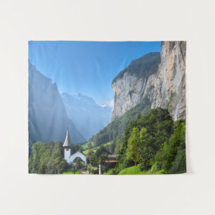 Tenture Eglise dans la vallée de Lauterbrunnen, Suisse