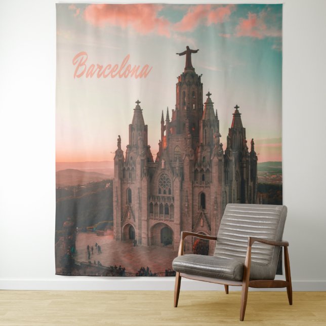 Tenture Église de Barcelone en Espagne (En situation)