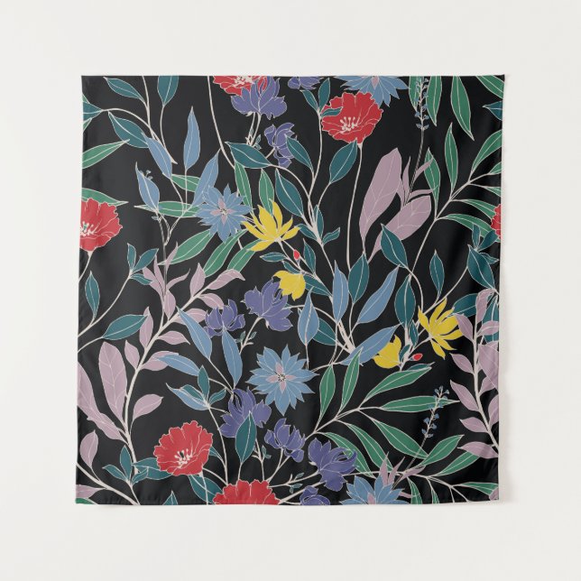 Tenture Élégance Florale : Fond Abstrait Vintage (Devant)