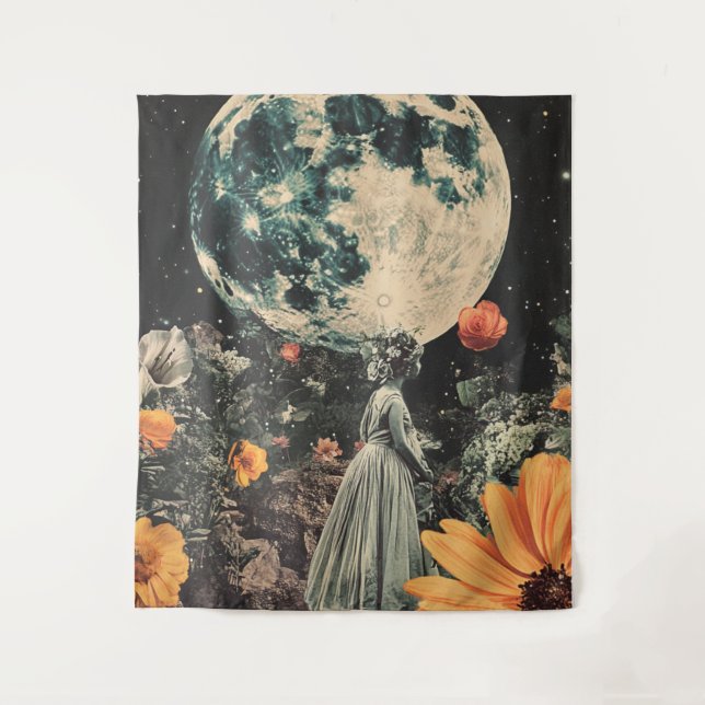 Tenture Élégance Lune - Femme avec Lune (3) (Devant)