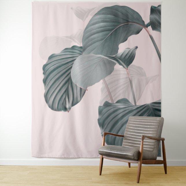 Tenture Élégance tropicale au Pastel (En situation)