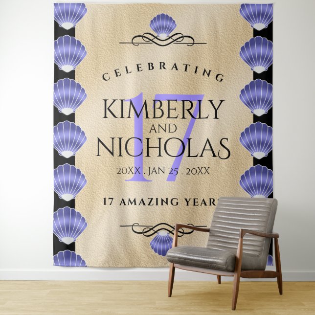 Tenture Élégant 17ème anniversaire de Mariage des obus (En situation)