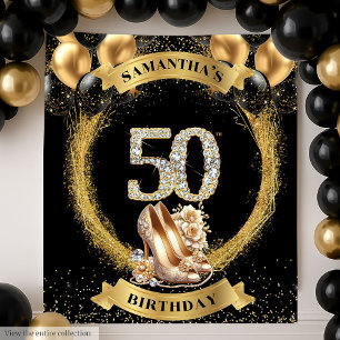 Tenture Élégant 50e Anniversaire Diamant Numéros talons ha