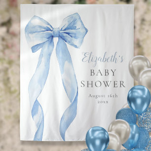 Tenture Elégant Baby shower bleu Bow arrière-plan photo