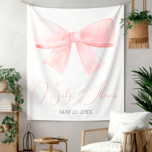 Tenture Élégant Baby shower rose pastel Bow
