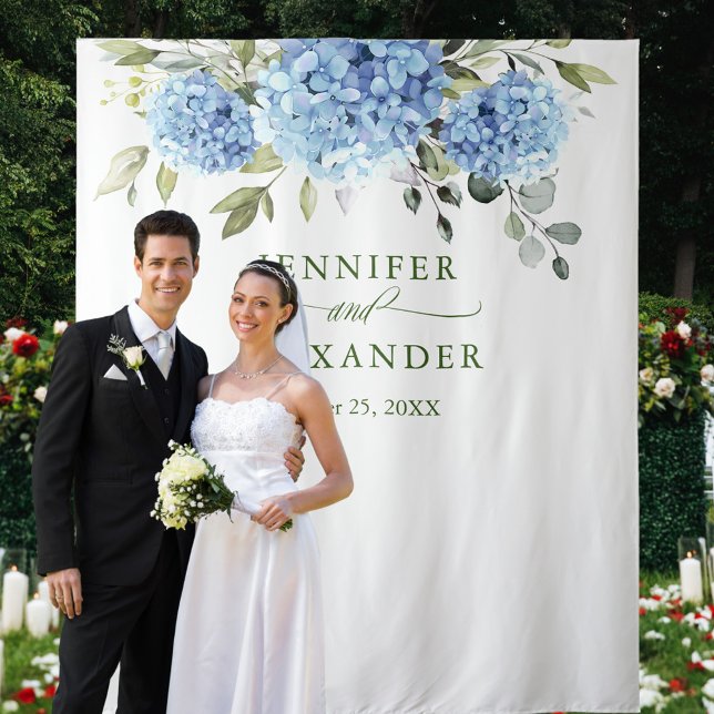 Tenture Elégant bleu Hydrangea Mariage photo fond (Créateur téléchargé)