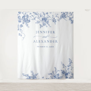 Tenture Elégant bleu victorien Floral Mariage fond