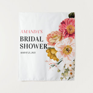 Tenture Elégant Boho Floral Mariage Photo Booth fond