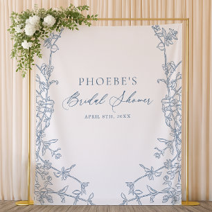 Tenture Elégant cadre Floral Bleu Français cadre nuptial f