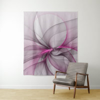Élégant Chaos Moderne Art Fractal Abstrait Rose