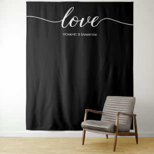 Tenture Élégant Chic Mariage Amour Script toile de fond