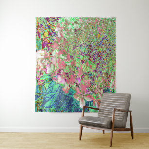 Tenture Élégant Corail et Chartreuse Limelight Hydrangea
