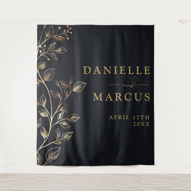 Tenture Elégant doré Mariage moderne fond (Devant)