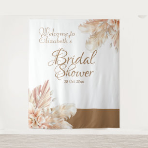 Tenture Élégant et tendance herbe de Pampas blanc marron