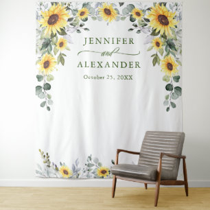 Tenture Elégant Eucalyptus Mariage Photo Booth fond