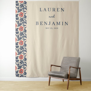 Tenture Élégant Floral Beige