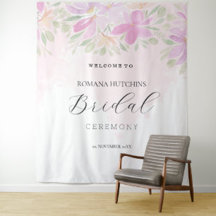 Tenture Élégant floral rose romantique