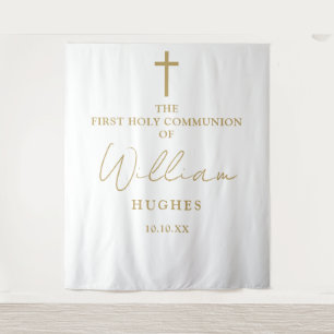 Tenture Elégant Gold First Holy Communion Fond photo