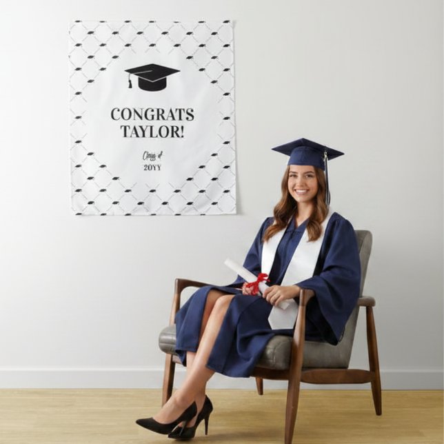 Tenture Elegant Graduation Photo Personalized Backdrop (Créateur téléchargé)