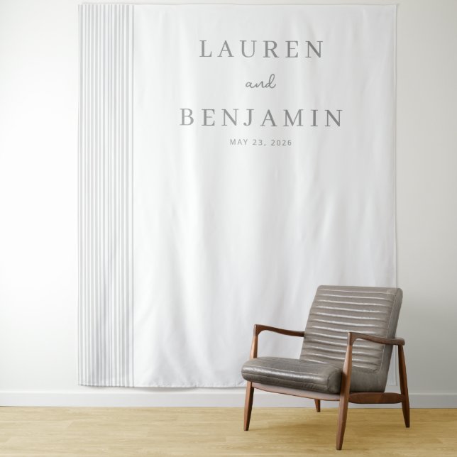 Tenture Elegant Gray Minimalist Lines (En situation)