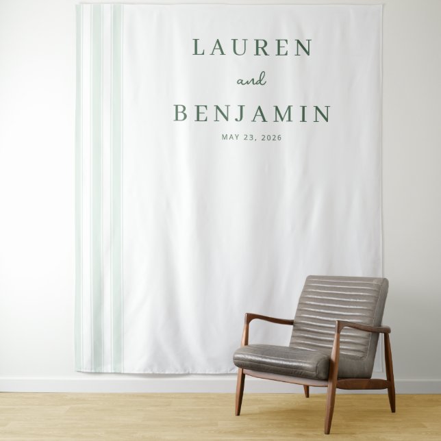 Tenture Elegant Green Minimalist Names (En situation)