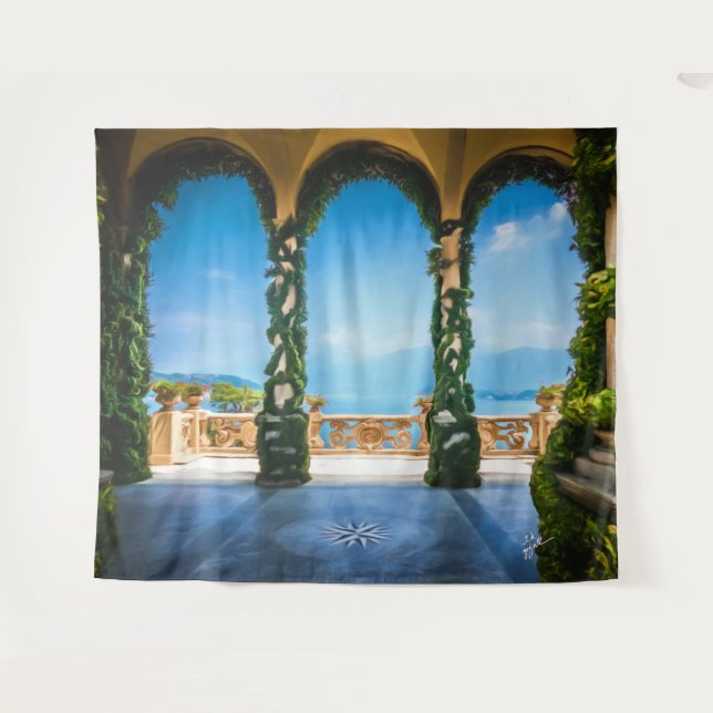 Tenture Elégant Italie Arches Mariage Photo Booth Backdrop (Devant (Horizontal))