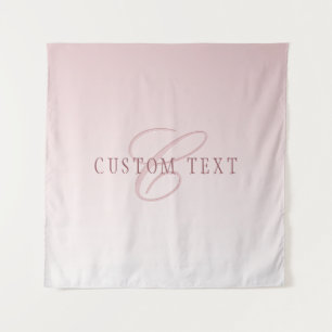 Tenture Élégant lettrage et monogramme   Rose Ombre