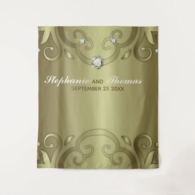 Tenture Elégant Luxe Vintage Victorian Gold Mariage (Devant)