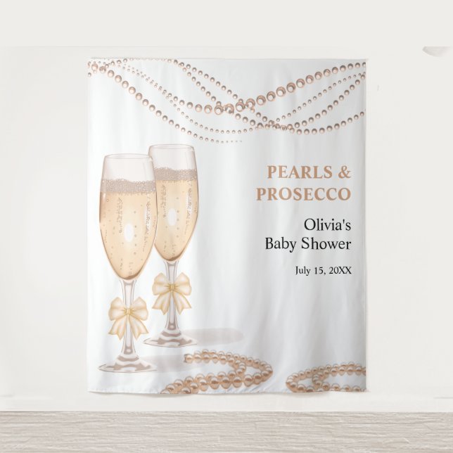 Tenture Élégant Mariage avec Arc en Or et Perles et Prosec (Devant)