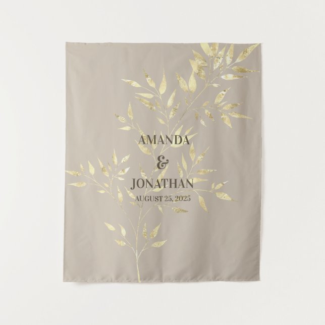 Tenture Elégant Mariage Floral Photo Booth fond (Devant)