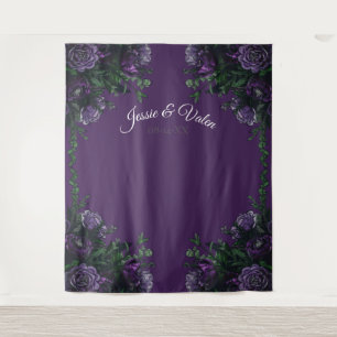 Tenture Élégant mariage gothique floral pourpre