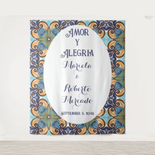 Tenture Elégant mexicain Floral Talavera Mariage fond
