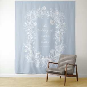 Tenture Élégant Monogramme de Bienvenue de Mariage à la Cr