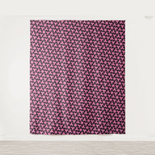 Tenture Élégant Motif d'étoile géométrique noir et rose