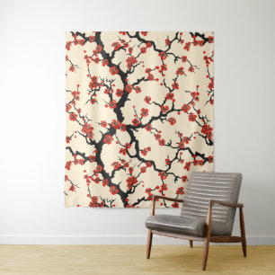 Tenture Élégant Motif sans couture en fleur de cerisier (1