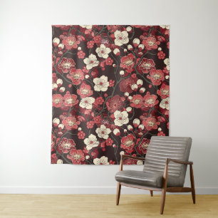 Tenture Élégant Motif sans couture en fleur de cerisier (1