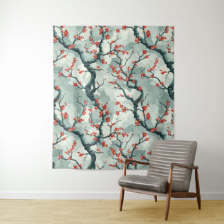 Tenture Élégant Motif sans couture en fleur de cerisier (7