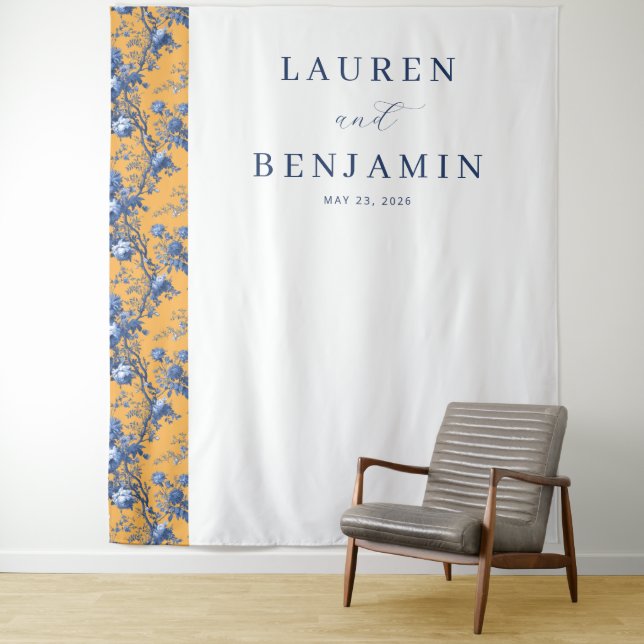 Tenture Elegant Orange Floral (En situation)