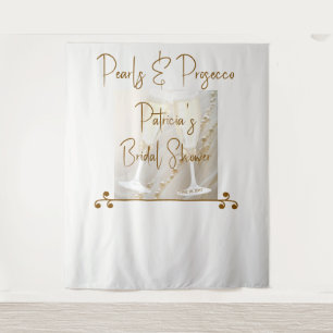 Tenture Elégant Pearls & Prosecco Douche nuptiale Contexte