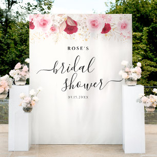 Tenture Elégant rose or Fête des mariées florale fond