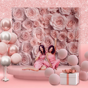 Tenture Elégant Rose Rose Photo Booth Photo Prop Arrière-p